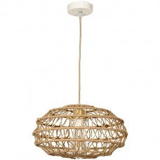 Φωτιστικό Κρεμαστό Καμπάνα Φ35cm E27 230V Καφέ Σχοινί 4041-C